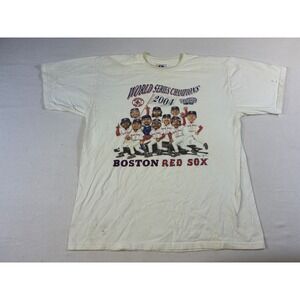 Vintage 2004 Boston Red Sox World‎ Series Champions Majestic T-Shirt White XL